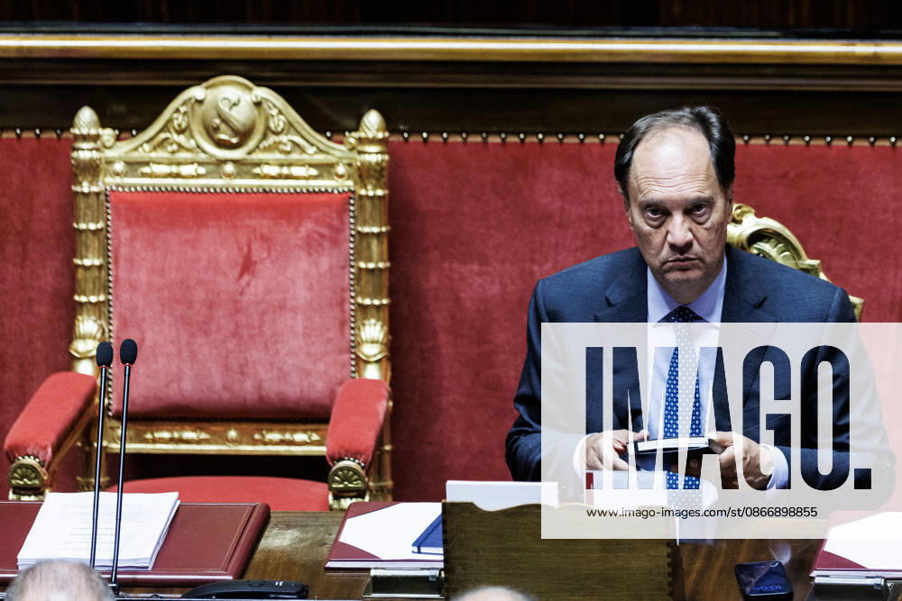 Luca Ciriani, Minister for Relations with Parliament, during the general debate and final vote on the electoral law in the Senate, Rome, 15 09 2026 Rome Italy - ZUMAa289 20260915_zia_a289_014