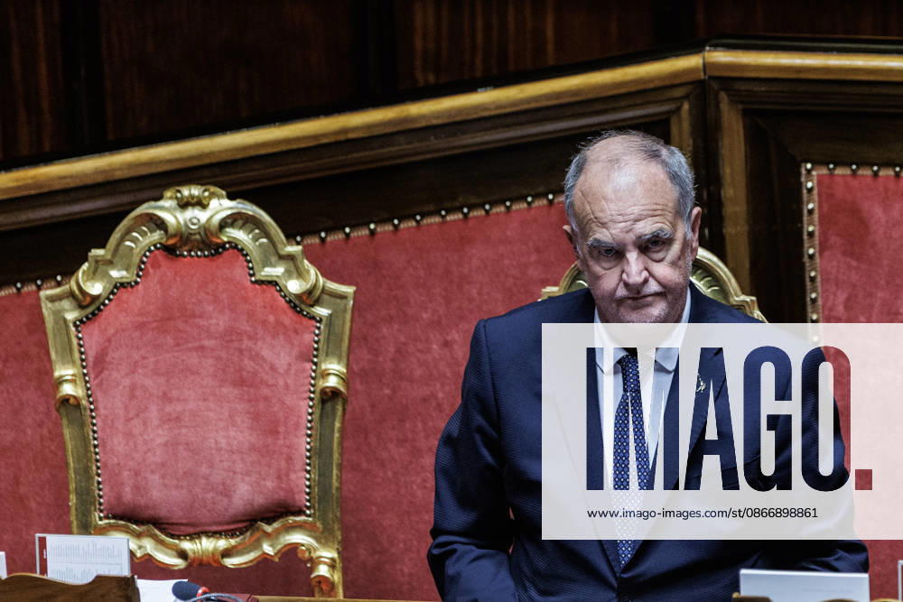 Minister for Regional Affairs and Autonomies Roberto Calderoli during the general discussion session and final vote on the electoral law in the Senate, Rome, 15 09 2026 Rome Italy - ZUMAa289 20260915_zia_a289_015