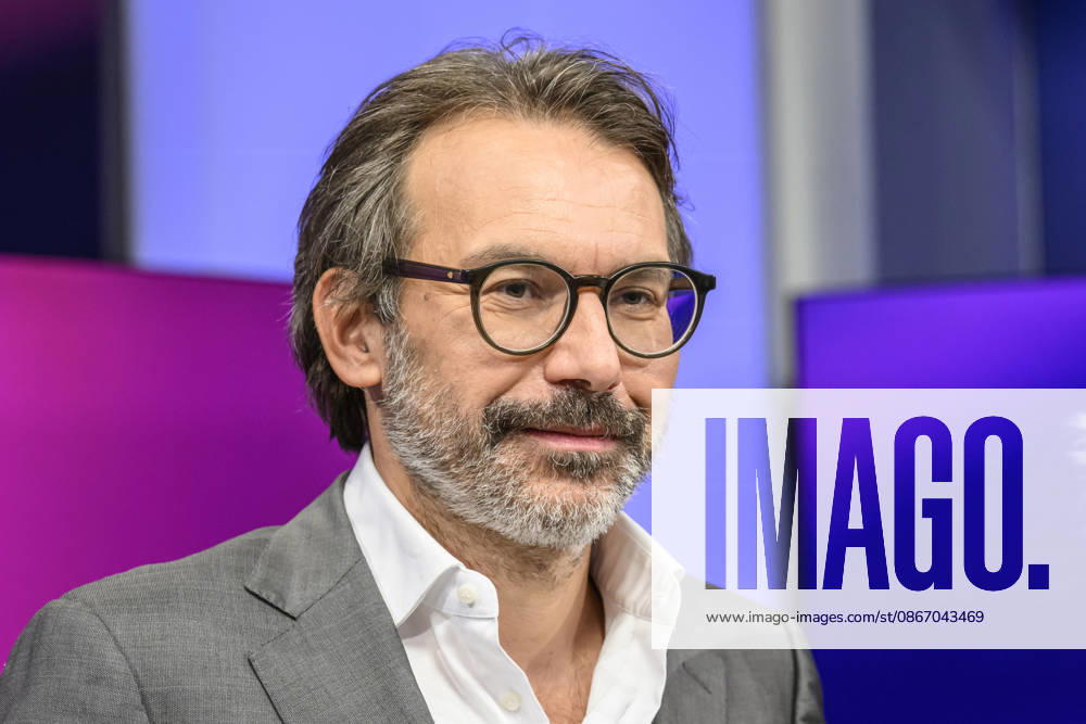 Pictured, from left: Rene Pfister, *Der Spiegel*, Germany, Berlin, studio, guest on *Maischberger*, political talk show, TV, program, with host Sandra Maischberger, *Das Erste*, filmed at Studio 20 in Adlershof, September 16, 2026,
