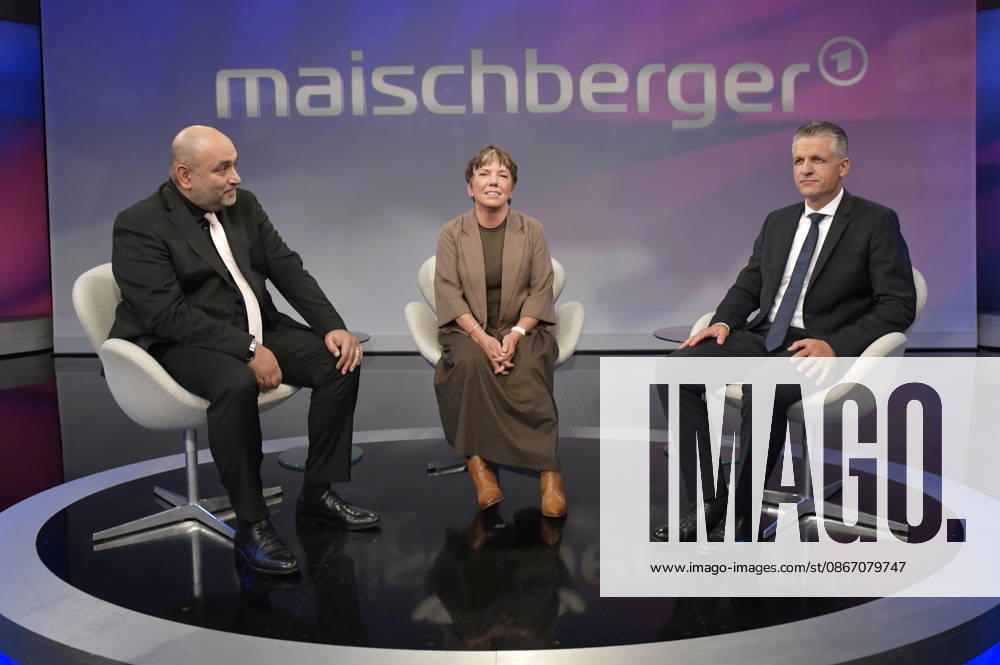Omid Nouripour, Margot Käßmann, and Thorsten Frei on the ARD talk show *maischberger* at the studio in Berlin-Adlershof, Berlin, September 16, 2026 Foto:xM.xBehrensx xFuturexImagex maischberger1609_6903