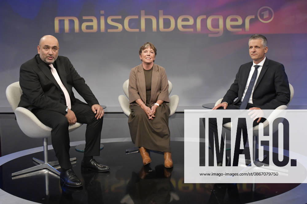 Omid Nouripour, Margot Käßmann, and Thorsten Frei on the ARD talk show *maischberger* at the studio in Berlin-Adlershof, Berlin, September 16, 2026 Foto:xM.xBehrensx xFuturexImagex maischberger1609_6904