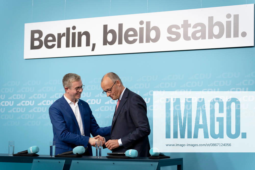 Final stretch of the election campaign, CDU, Konrad Adenauer House Berlin, Final stretch of the election campaign, CDU, Konrad Adenauer House, Federal Chancellor Friedrich Merz, CDU s leading candidate, Berlin, Stefan Evers Berlin Berlin GER