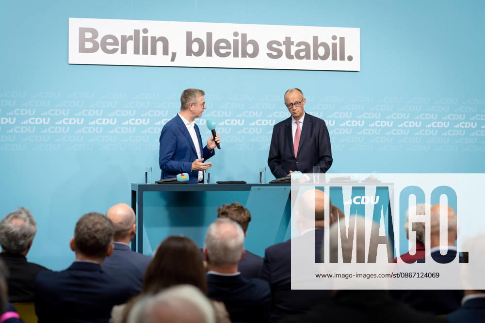 Final stretch of the election campaign, CDU, Konrad Adenauer House Berlin, Final stretch of the election campaign, CDU, Konrad Adenauer House, Federal Chancellor Friedrich Merz, CDU s leading candidate, Berlin, Stefan Evers Berlin Berlin GER