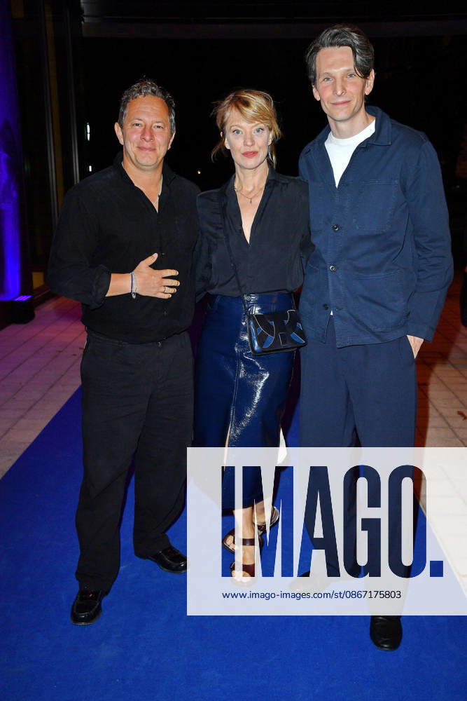 Trystan Puetter, Heike Makatsch, and Sabin Tambrea at the UFA Back reception at BE YOND OFFICE in Berlin on September 17, 2026