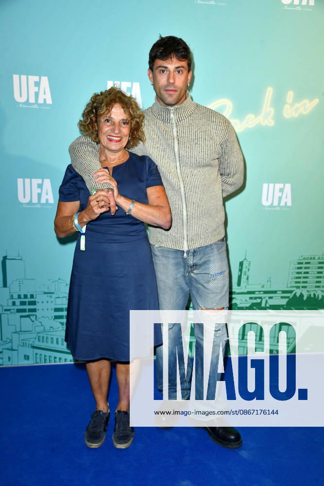 Adriana Altaras with her son Aaron Altaras at the UFA Back reception at BE YOND OFFICE in Berlin on September 17, 2026