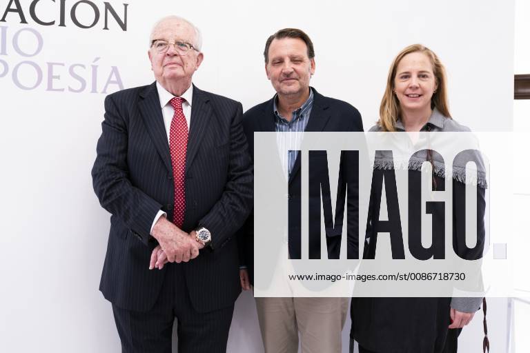Madrid, Spain - Basilio Sanchez , Enrique Loewe Lynch and Sheila Loewe during the XXXI edition of the Poetry Prize LOEWE in madrid Spain. November 13, 2018 Madrid Spain - ZUMAn230 20181113_zaa_n230_163
