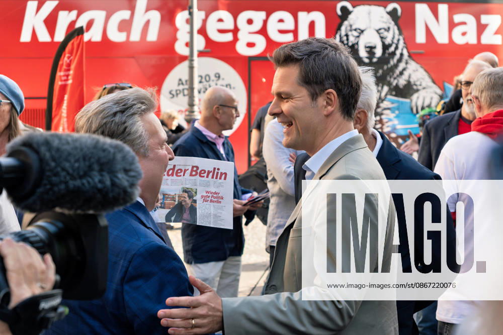 Berlin, September 18, 2026: The Berlin SPD’s campaign wrap-up event with Steffen Krach ahead of the upcoming election for the House of Representatives on September 20, 2026, at Stuttgarter Platz on Wilmersdorfer Straße