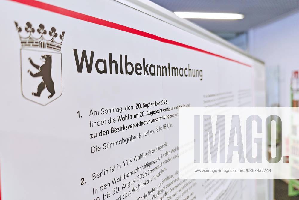 2026 House of Representatives Election in the Capital A Berlin polling place for the House of Representatives election
