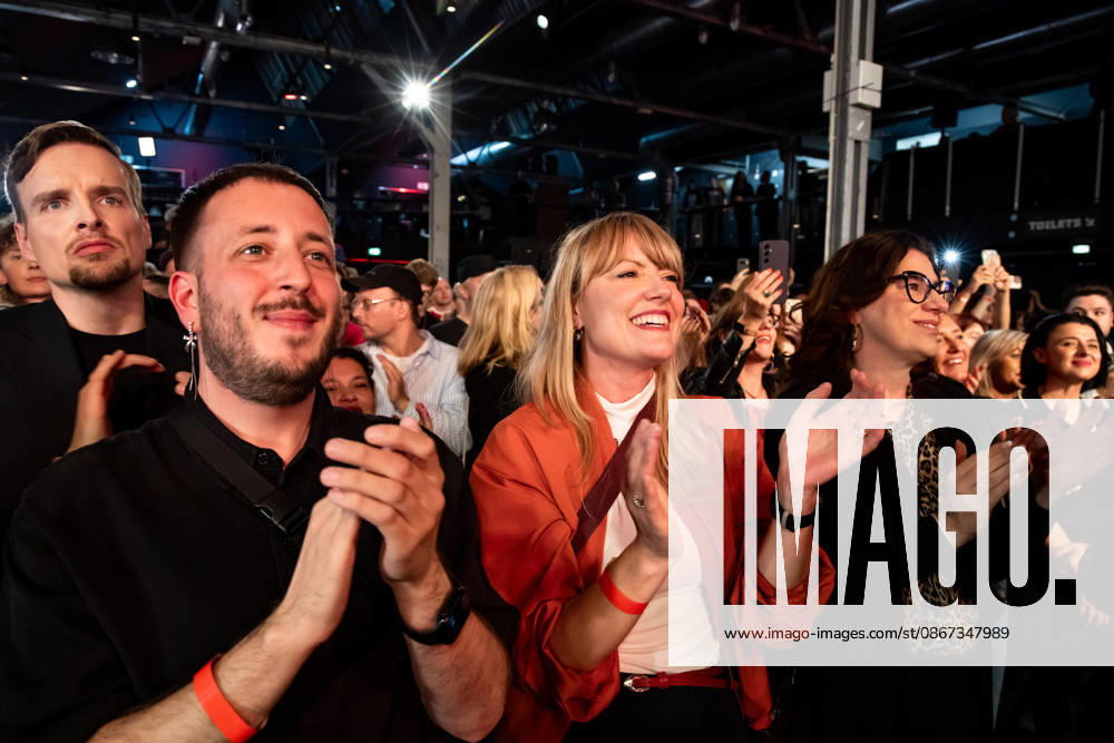Party members celebrate as the first election projections for the Berlin House of Representatives are announced at The Left’s election party at the Festsaal Kreuzberg in Berlin on September 20, 2026. According to ARD’s initial projections, the party is expected to win with 24.5 percent of the vote. The Left wins the Berlin House of Representatives election