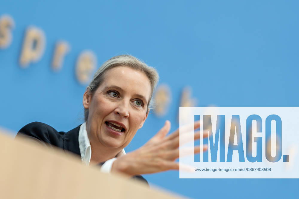 Alice Weidel, Federal Chairwoman of the AfD, during the Federal Press Conference in Berlin—a post-election analysis following the state elections in Mecklenburg-Western Pomerania and Berlin—Berlin, Germany, House of the Federal Press Conference