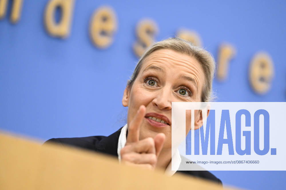 ABB BPK Alice Weidel, Federal Spokesperson for the AfD and Co-Chair of the AfD parliamentary group Topic: The AfD—Impact of the state elections in Berlin and Mecklenburg-Western Pomerania on federal politics Statement at the BPK Federal Press Conference on September 21, 2026, in Berlin, Berlin, Germany