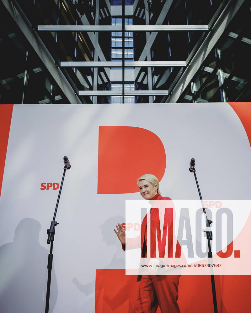Manuela Schwesig, Minister-President and the SPD’s lead candidate for the state election in Mecklenburg-Western Pomerania, photographed during a press conference in response to the state election in Mecklenburg-Weste