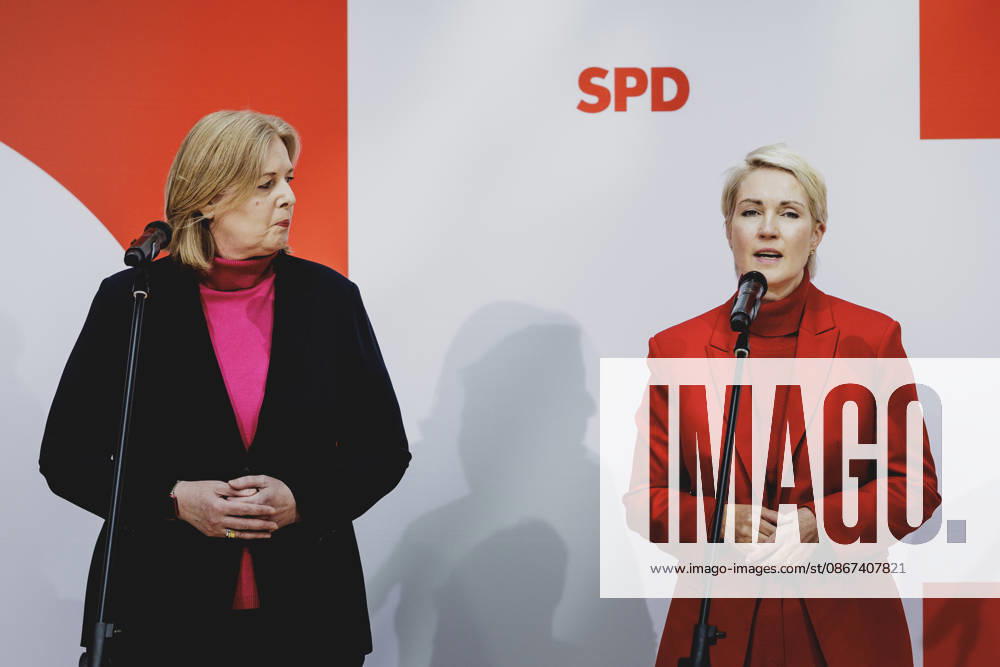 L R Baerbel Bas, SPD, Federal Minister of Labor and Social Affairs, and Manuela Schwesig, Minister-President and the SPD’s lead candidate for th