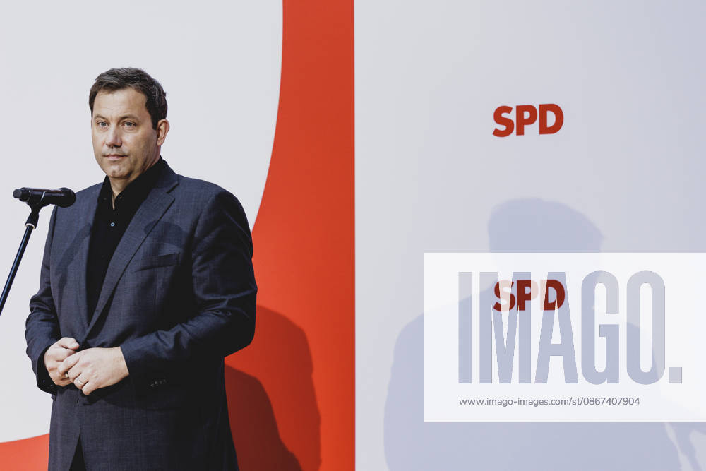 Lars Klingbeil, Federal Minister of Finance, photographed during a press conference in response to the state election in Mecklenburg-Western Pomerania and the Berlin House of Representatives election, September 21, 2026. While Die Linke won the election in Berlin with 25.7 percent, ahead