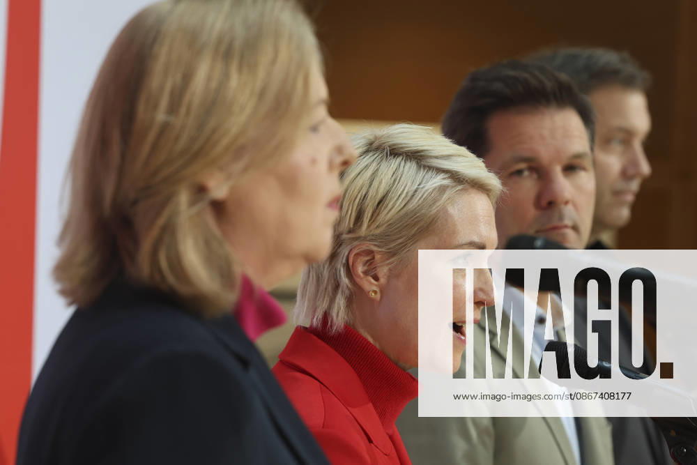 Bärbel Bas, Manuela Schwesig, Steffen Krach, and Lars Klingbeil at the press conference following the state elections in Berlin and Mecklenburg-Western Pomerania at the Willy Brandt Haus on September 21, 2026; SPD leadership at the press conference following the state elections in Berlin