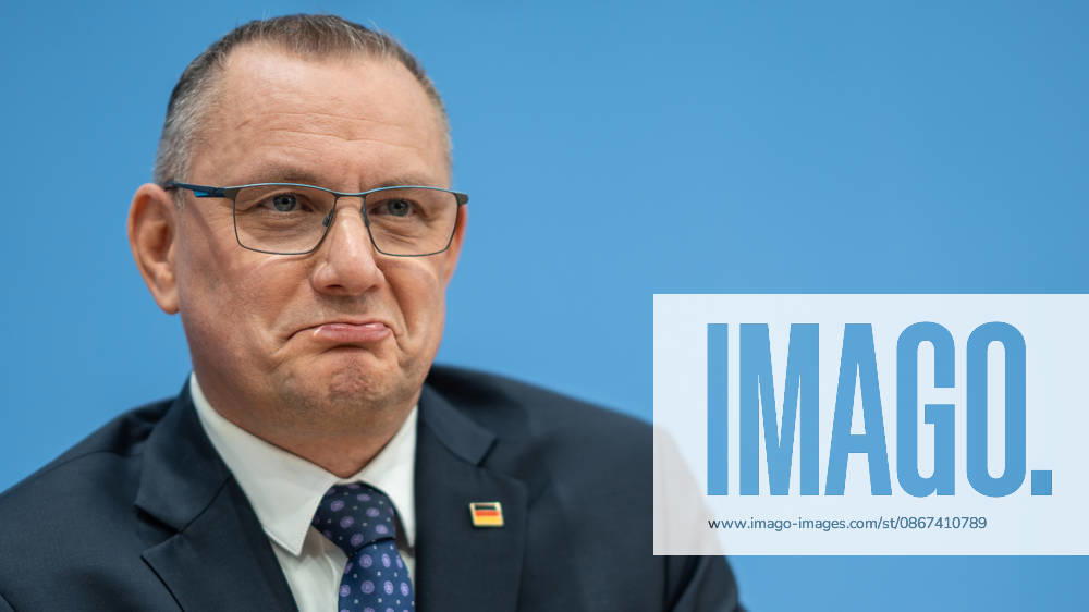 Tino Chrupalla, Federal Chairman of the AfD, during the Federal Press Conference in Berlin—a post-election analysis following the state elections in Mecklenburg-Western Pomerania and Berlin—Berlin, Germany, House of the Federal Press Conference