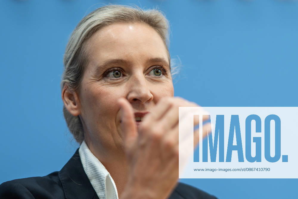 Alice Weidel, Federal Chairwoman of the AfD, during the Federal Press Conference in Berlin—a post-election analysis following the state elections in Mecklenburg-Western Pomerania and Berlin—Berlin, Germany, Federal Press Conference Building