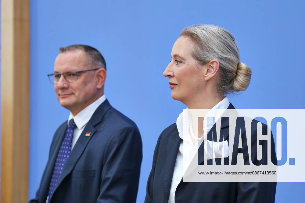 Federal Press Conference: AfD—Impact of the State Elections in Berlin and Mecklenburg-Western Pomerania on Federal Politics; AfD Chairpersons Tino Chrupalla and Alice Weidel