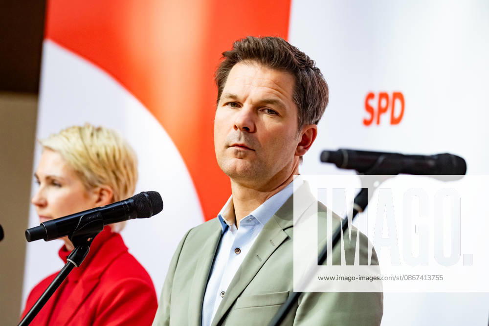 The SPD s top candidates in Mecklenburg-Western Pomerania, Manuela Schwesig (L), and in Berlin, Steffen Krach (R), at a press conference at the Willy Brandt House in Berlin on September 21, 2026. Reactions to the state elections in Mecklenburg-Western Pomerania and Berlin