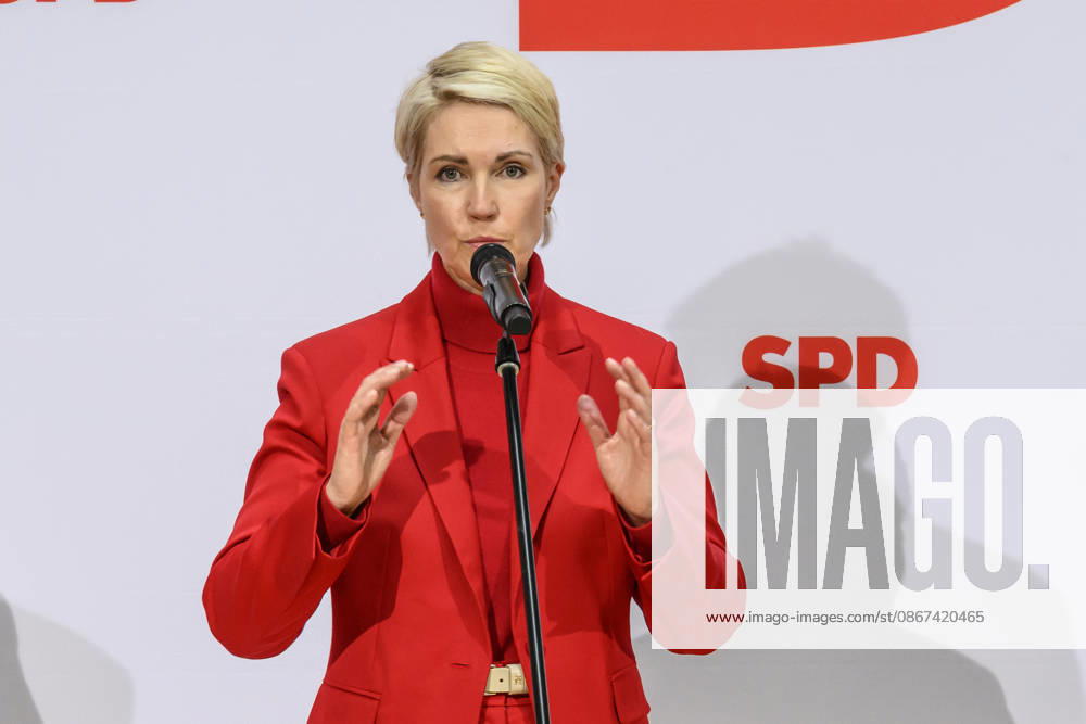 Pictured, from left: Manuela Schwesig, GER, Berlin, SPD press conference following the elections in Berlin and Mecklenburg-Western Pomerania (MV), in the atrium of the Willy Brandt House, Wilhelmstraße 141, 10963 Berlin, September 21, 2026,