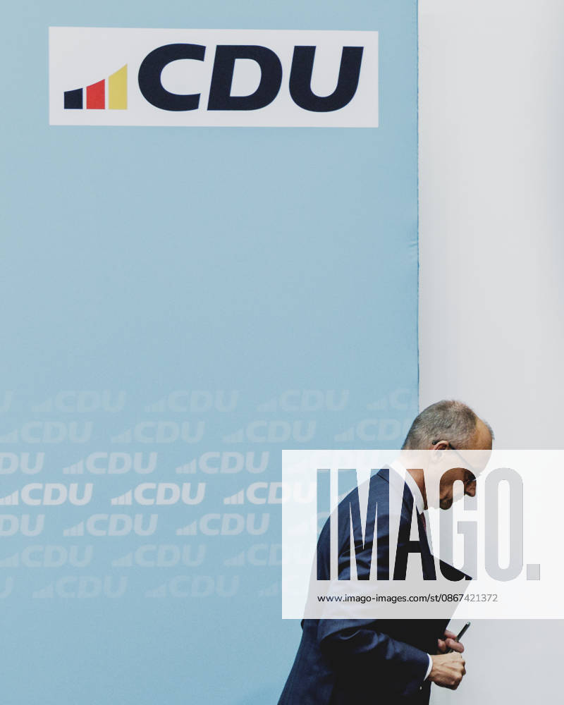 Friedrich Merz, CDU, Federal Chancellor, photographed during a press conference in response to the state election in Mecklenburg-Western Pomerania and the Berlin House of Representatives election, September 21, 2026. While Die Linke won the election in Berlin with 25.7%, ahead of the CDU, the AfD