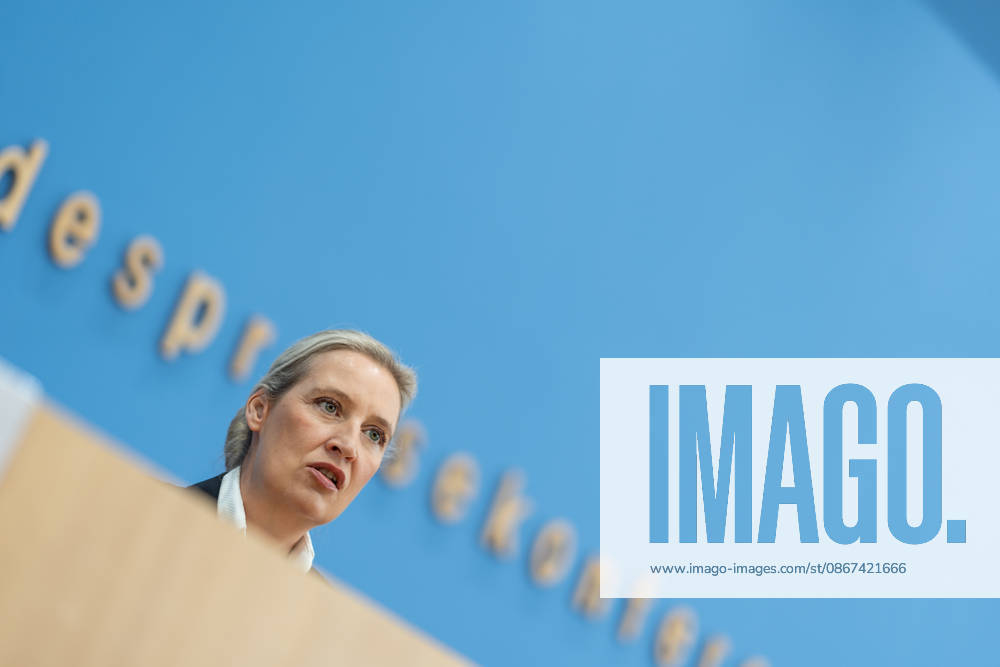 Alice Weidel, Federal Chairwoman of the AfD, during the Federal Press Conference in Berlin—a post-election review following the state elections in Mecklenburg-Western Pomerania and Berlin—Berlin, Germany, House of the Federal Press Conference