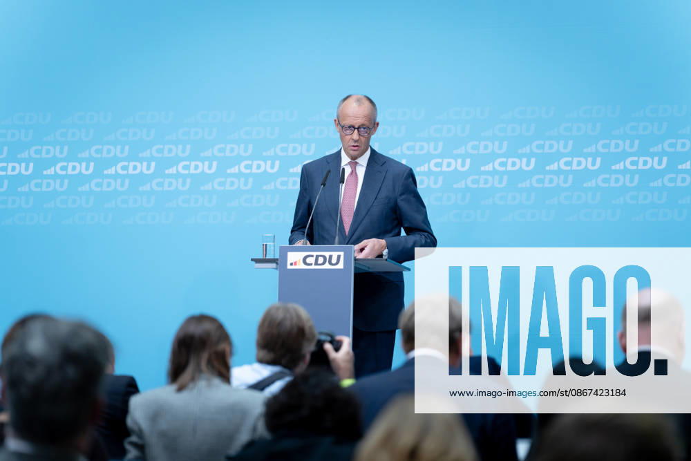 Konrad Adenauer House, CDU, Press Conference in Berlin, Konrad Adenauer House, CDU, Party Chairman, Federal Chancellor Friedrich Merz, Berlin, Berlin, GER
