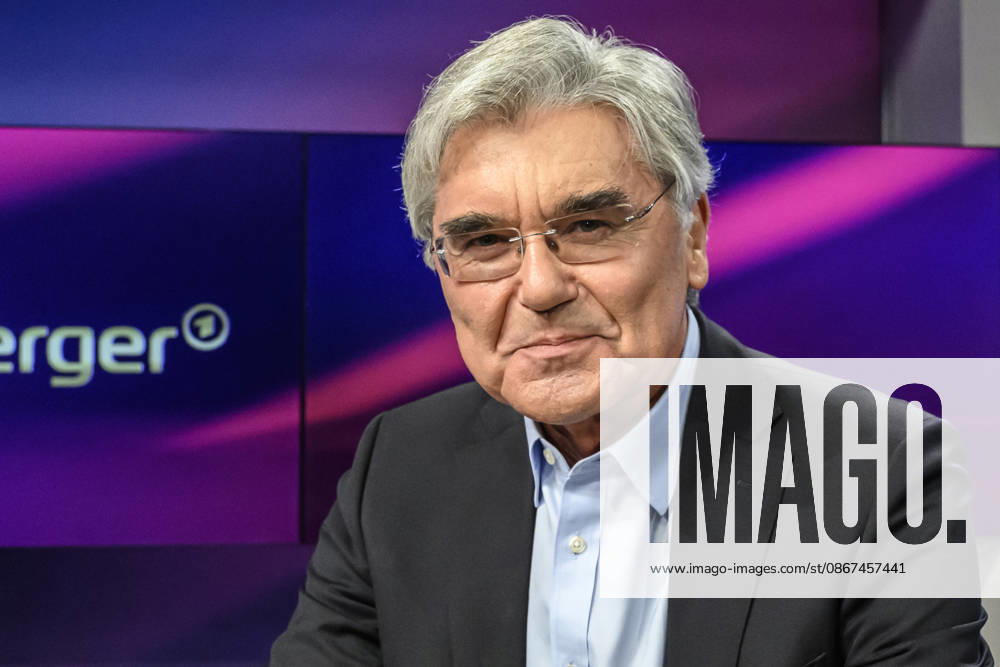 Pictured, from left: Joe Kaeser of Siemens Energy, GER, Berlin, studio, guest on Maischberger, political talk show, TV, program, with host Sandra Maischberger, Das Erste, from Adlershof Am Studio 20, September 21, 2026,