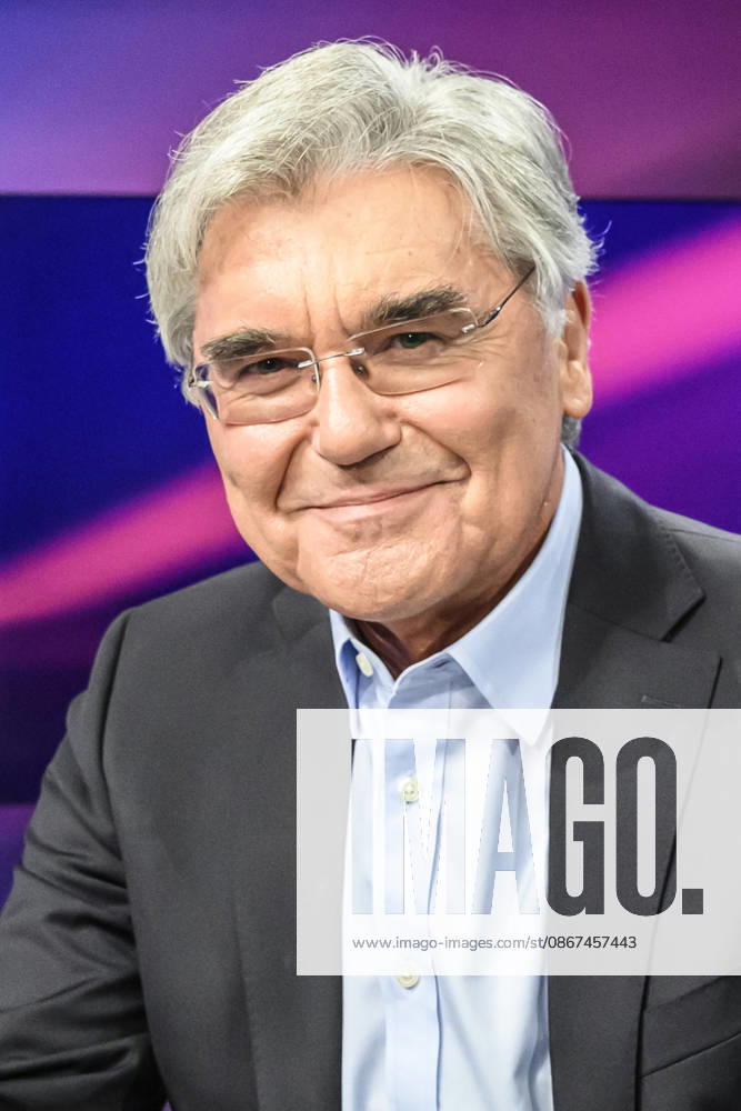 Pictured, from left: Joe Kaeser of Siemens Energy, GER, Berlin, studio, guest on Maischberger, political talk show, TV, program, with host Sandra Maischberger, Das Erste, from Adlershof Am Studio 20, September 21, 2026,