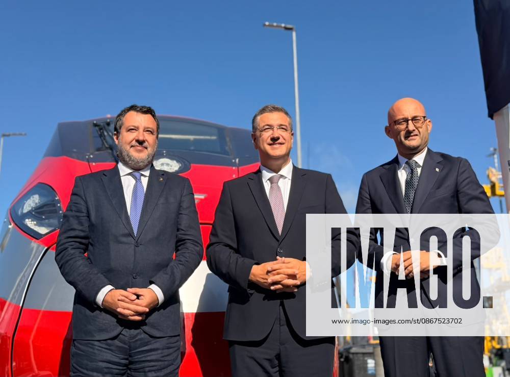 Italian Minister of Infrastructure and Transport Matteo Salvini with European Commissioner for Transport Apostolos Tzitzik┼istas and the new German Federal Minister of Transport Steffen Bilger, during InnoTrans 2026, the international trade fair for rail transport and mobility. Berlin, 22 09 2026 Berlin Germany - ZUMAa289 20260922_zia_a289_019