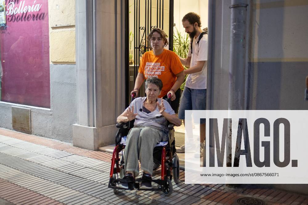 Rally against Maricarmen’s eviction and in defense of the right to housing in Madrid, Spain - 22 Sep 2026 Maricarmen attends an event organized by housing activists the day before her scheduled eviction from her home in Madrid. A rally held under the slogan Maricarmen Stays. The eviction of Maricarmen—an 87-year-old resident of Madrid’s Retiro neighborhood—is currently on temporary hold while the Tenants Union and local residents mobilize to prevent her ousting by a real estate investment fund. Madrid Spain