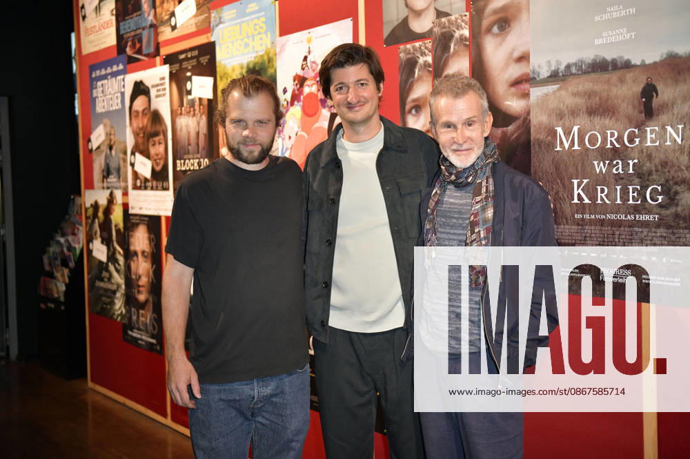 Fabian Gamper, Nicolas Ehret, and Ulrich Matthes at the premiere of the movie *Morgen war Krieg* at the Delphi Lux in Berlin, September 22, 2026 Foto:xM.xBehrensx xFuturexImagex krieg_6923