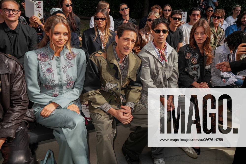 IPA88865790 - Milan, Milan Womens Fashion Week Spring Summer 2027 - Womens Fashion, Spring Summer 2027 - Antonio Marras fashion show - front row in the photo: ADRIEN BRODY, ANNA MALYGON, TEDUA, LAILA HASANOVIC