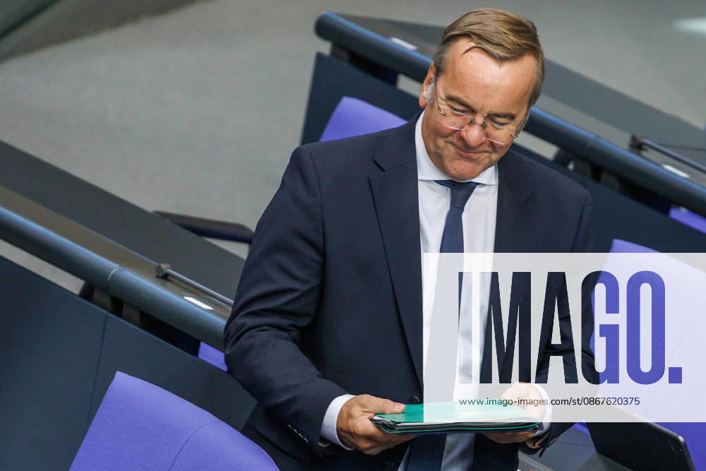 Bundestag: Boris Pistorius (SPD), Federal Minister of Defense, at the German Bundestag on September 23, 2026, in Berlin, Berlin, Berlin, Germany, Bundestag