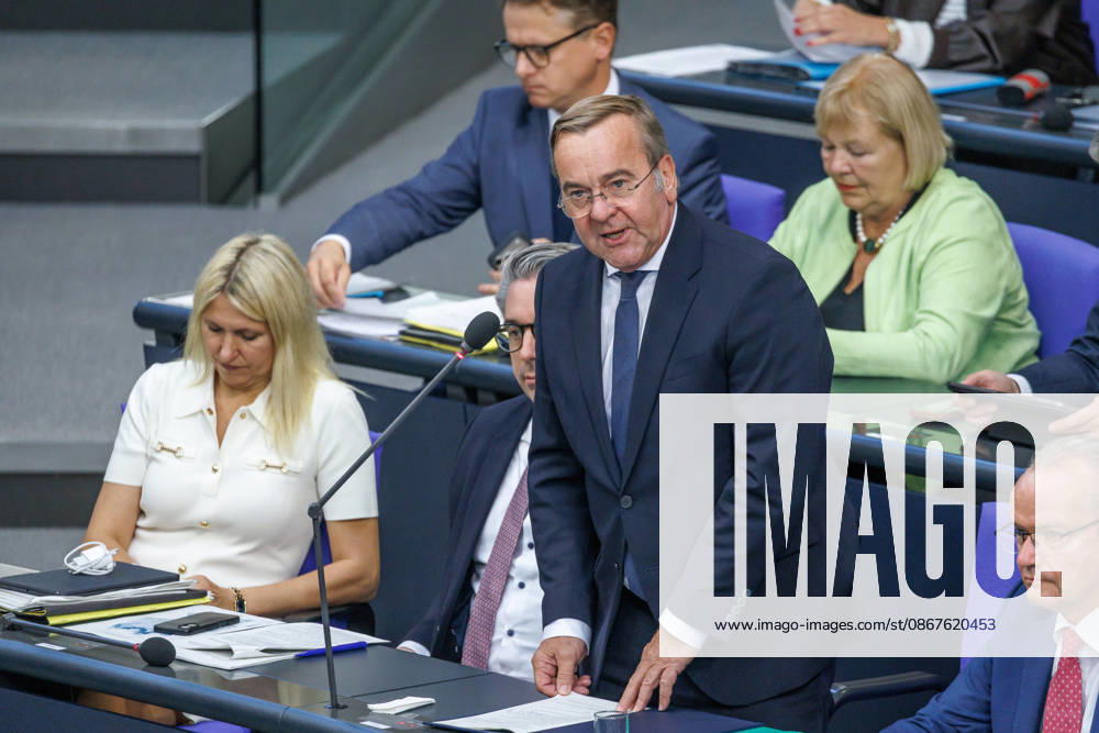 Bundestag: Boris Pistorius (SPD), Federal Minister of Defense, at the German Bundestag on September 23, 2026, in Berlin, Berlin, Germany, Bundestag
