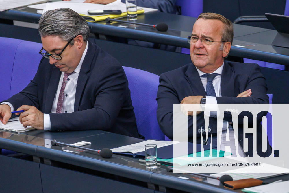 Bundestag: Boris Pistorius (SPD), Federal Minister of Defense, at the German Bundestag on September 23, 2026, in Berlin, Berlin, Germany, Bundestag