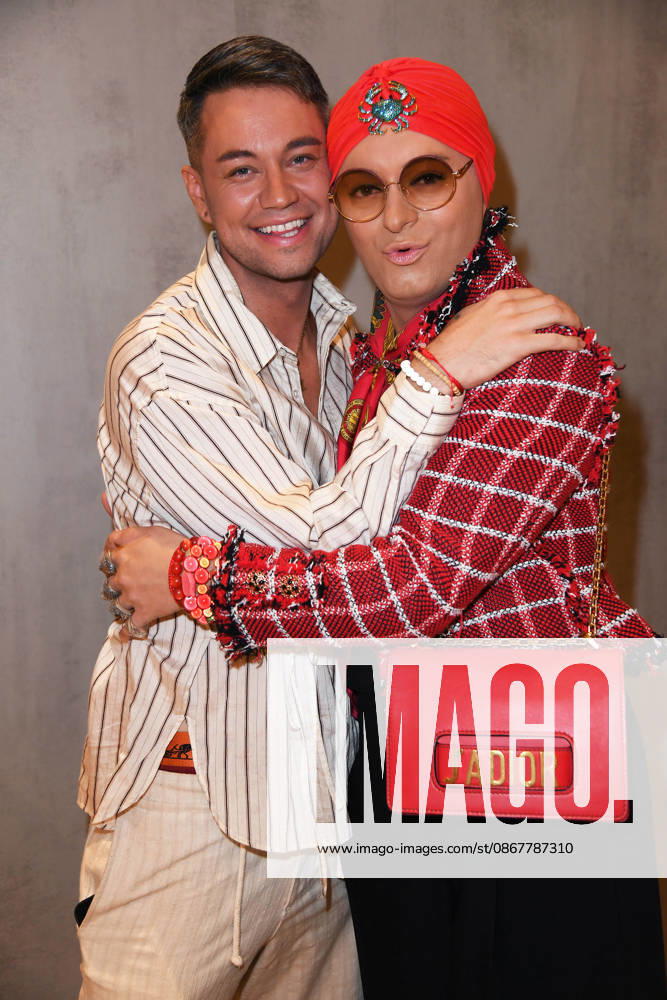 Julian F. M. Stöckel with his friend Marcell Damaschke at the CODE RED BY TK MAXX STORE REOPENING at Alexanderplatz in Berlin on September 24, 2026