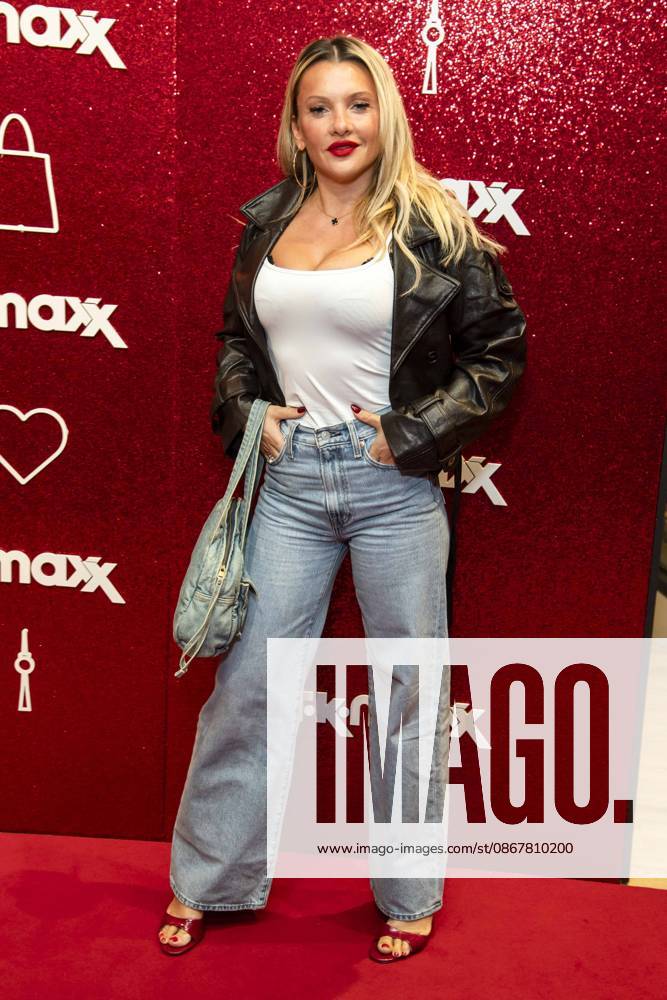 ABB TKMAXX: Evelyn Burdecki makes a guest appearance on the red carpet at the grand reopening of the TK Maxx store on Alexanderplatz on September 24, 2026, in Berlin, Germany