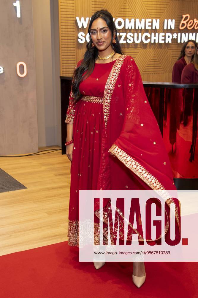 ABB TKMAXX Sayana Ranjan appears on the red carpet at the grand reopening of the TK Maxx store on Alexanderplatz on September 24, 2026, in Berlin, Germany