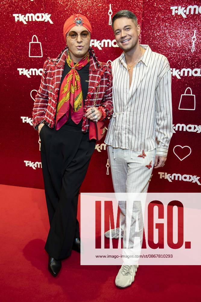 ABB TKMAXX Julian F. M. Stoeckel and Marcell Damaschke appeared on the red carpet at the grand reopening of the TK Maxx store on Alexanderplatz on September 24, 2026, in Berlin, Germany