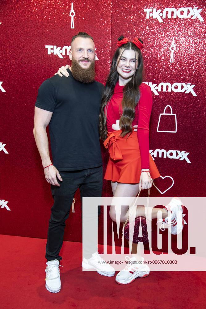 ABB TKMAXX Toni Adriano Ammirabile and Klaudia Giez appear on the red carpet at the grand reopening of the TK Maxx store on Alexanderplatz on September 24, 2026, in Berlin, Germany