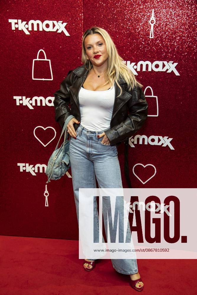 ABB TKMAXX: Evelyn Burdecki appears on the red carpet at the grand reopening of the TK Maxx store on Alexanderplatz on September 24, 2026, in Berlin, Germany