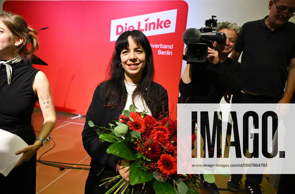 Die Linke Berlin Party Conference in Berlin BERLIN, GERMANY - SEPTEMBER 25: Die Linke (The Left Party) candidate for Berlin Governing Mayor Elif Eralp attends the extraordinary session of the 10th State Party Congress of the Die Linke (The Left Party) to assess the election results in Berlin on September 25, 2026. Mayor candidate Elif Eralp also took part in the conference. Volodymyr Sindieiev Anadolu Berlin Germany. Editorial use only. Please get in touch for any other usage.
