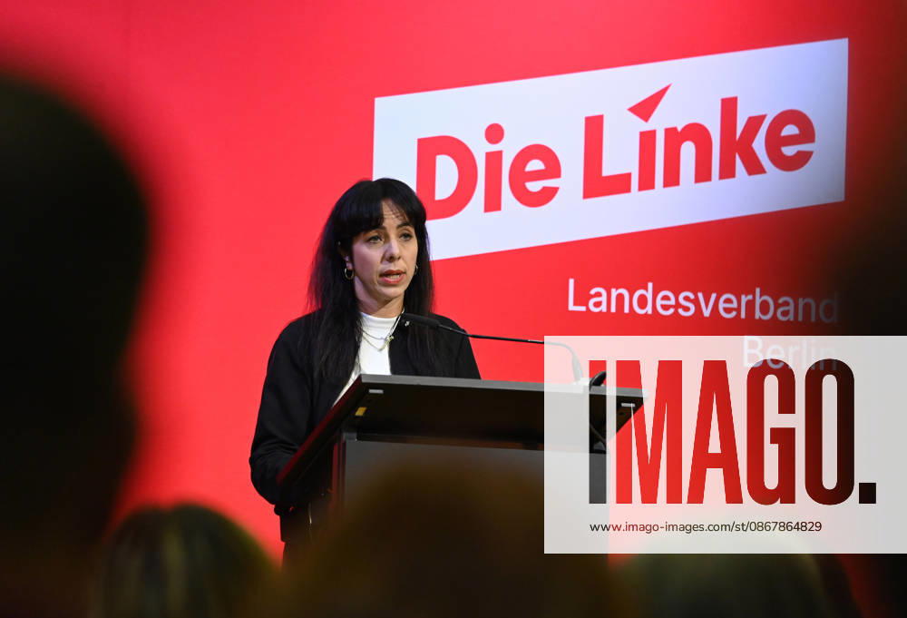 Die Linke Berlin Party Conference in Berlin BERLIN, GERMANY – SEPTEMBER 25: Die Linke (The Left Party) candidate for Berlin Governing Mayor Elif Eralp speaks during the extraordinary session of the 10th State Party Congress of the Die Linke (The Left Party) to assess the election results in Berlin on September 25, 2026. Mayor candidate Elif Eralp also took part in the conference. Volodymyr Sindieiev Anadolu Berlin Germany. Editorial use only. Please get in touch for any other usage.