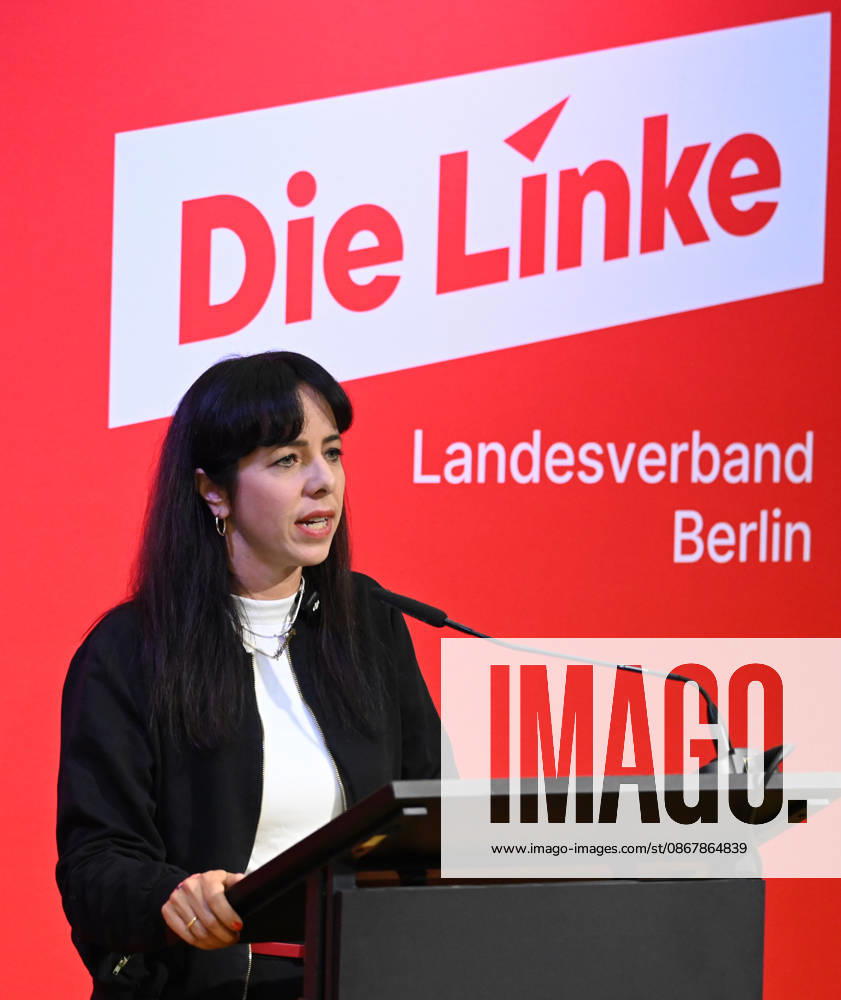Die Linke Berlin Party Conference in Berlin BERLIN, GERMANY – SEPTEMBER 25: Die Linke (The Left Party) candidate for Berlin Governing Mayor Elif Eralp speaks during the extraordinary session of the 10th State Party Congress of the Die Linke (The Left Party) to assess the election results in Berlin on September 25, 2026. Mayor candidate Elif Eralp also took part in the conference. Volodymyr Sindieiev Anadolu Berlin Germany. Editorial use only. Please get in touch for any other usage.
