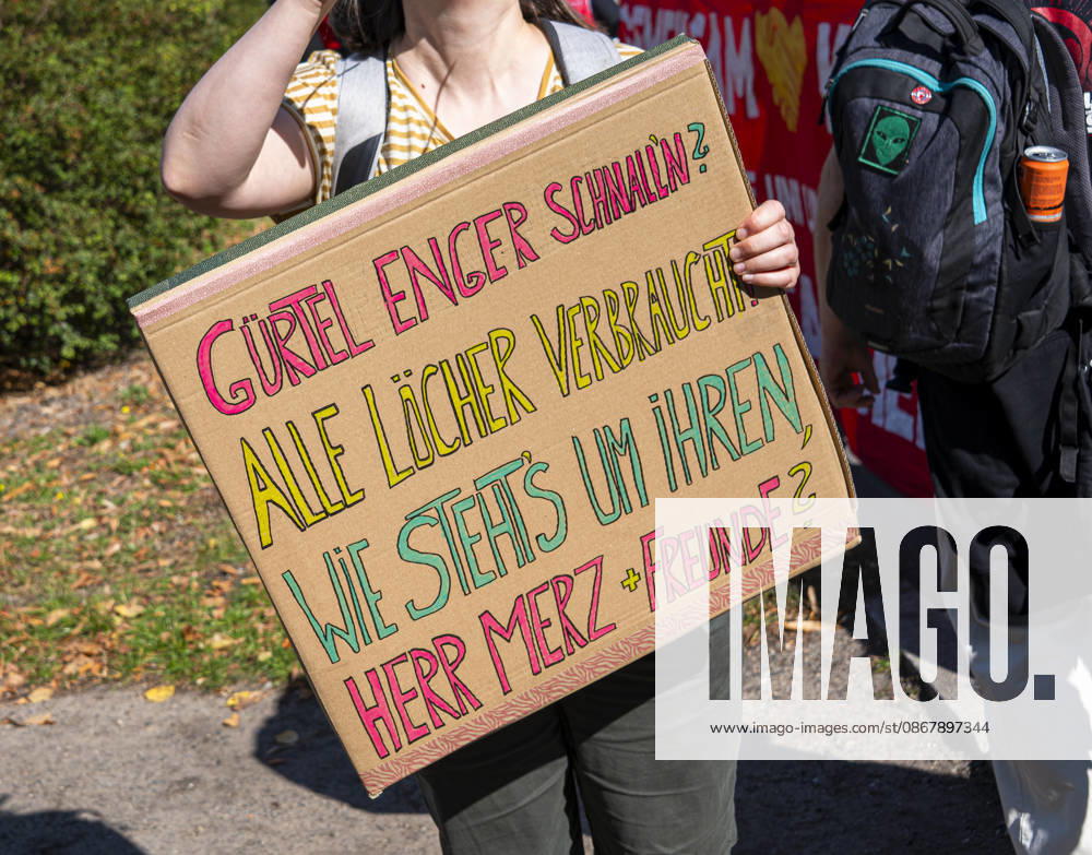 Social protests organized by the DGB EUR, Germany, Berlin, September 26, 2026 There’s Enough for Everyone, and Merz Must Go —posters, banners, and slogans against the federal government’s cuts to social benefits. Cutting Social Benefits —nationwide social protests organized by the DGB and its member unions under the slogan You’ve Earned It: Your Work, Your Health, Your Pension