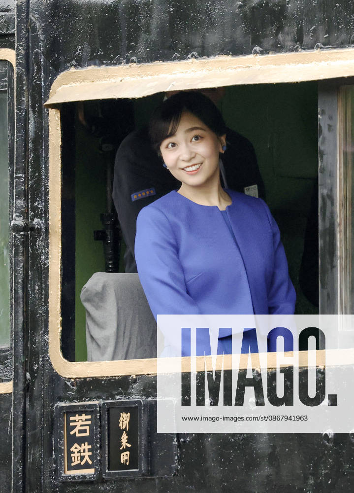 Princess Kako in Tottori Pref. Japanese Princess Kako rides a steam locomotive in Wakasa in Tottori Prefecture, western Japan, on Sept. 26, 2026. (Pool photo) A14AA0005628852P