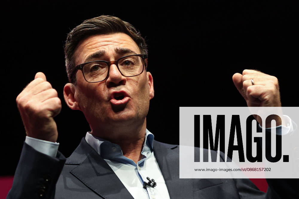 UK Prime Minister Andy Burnham delivers his keynote speech during the Labour Party Annual Conference at Liverpool Experience Campus in Liverpool, England. Liverpool United Kingdom - ZUMAa279 20260929_zsp_a279_070