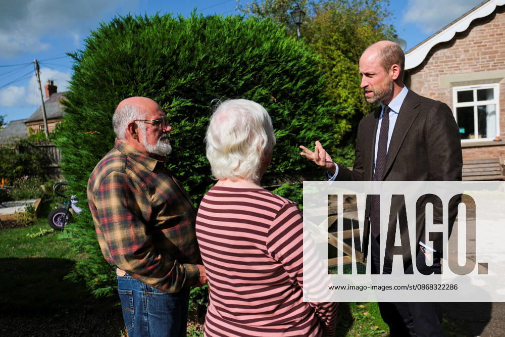 Britain s Prince William visits flood-affected communities in Skenfrith Britain s Prince William, Prince of Wales, meets local residents, Andrew Hooper and Ginette Lee, to hear about the impact of flooding on their community, during a visit focused on flood risk and climate resilience, in Skenfrith, Wales, Britain, October 1, 2026. REUTERS Mathieu, Credit:Mathieu Willcocks PA ROTA - B68 Avalon UNITED KINGDOM, SKENFRITH