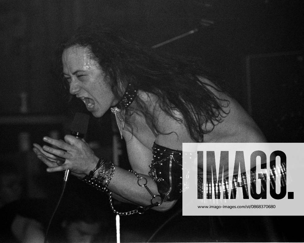 **FILE PHOTO** Conrad Cronos Lant Has Passed Away. LONG ISLAND, NY APRIL 3,1981: Conrad Cronos Lant of Venom performs at North Stage Theater on April 3, 1981 in Long Island, New York